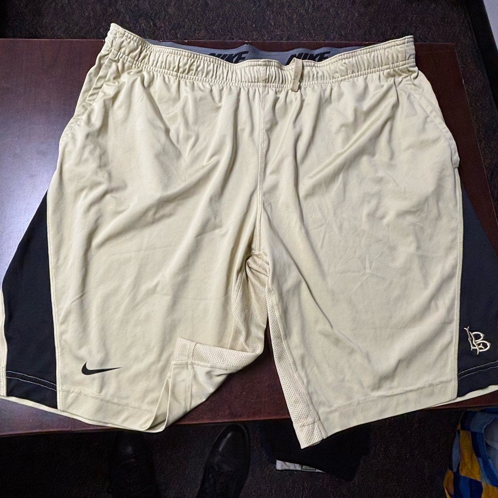 Nike Men's Gold and Black Athletic Shorts Long Beach State